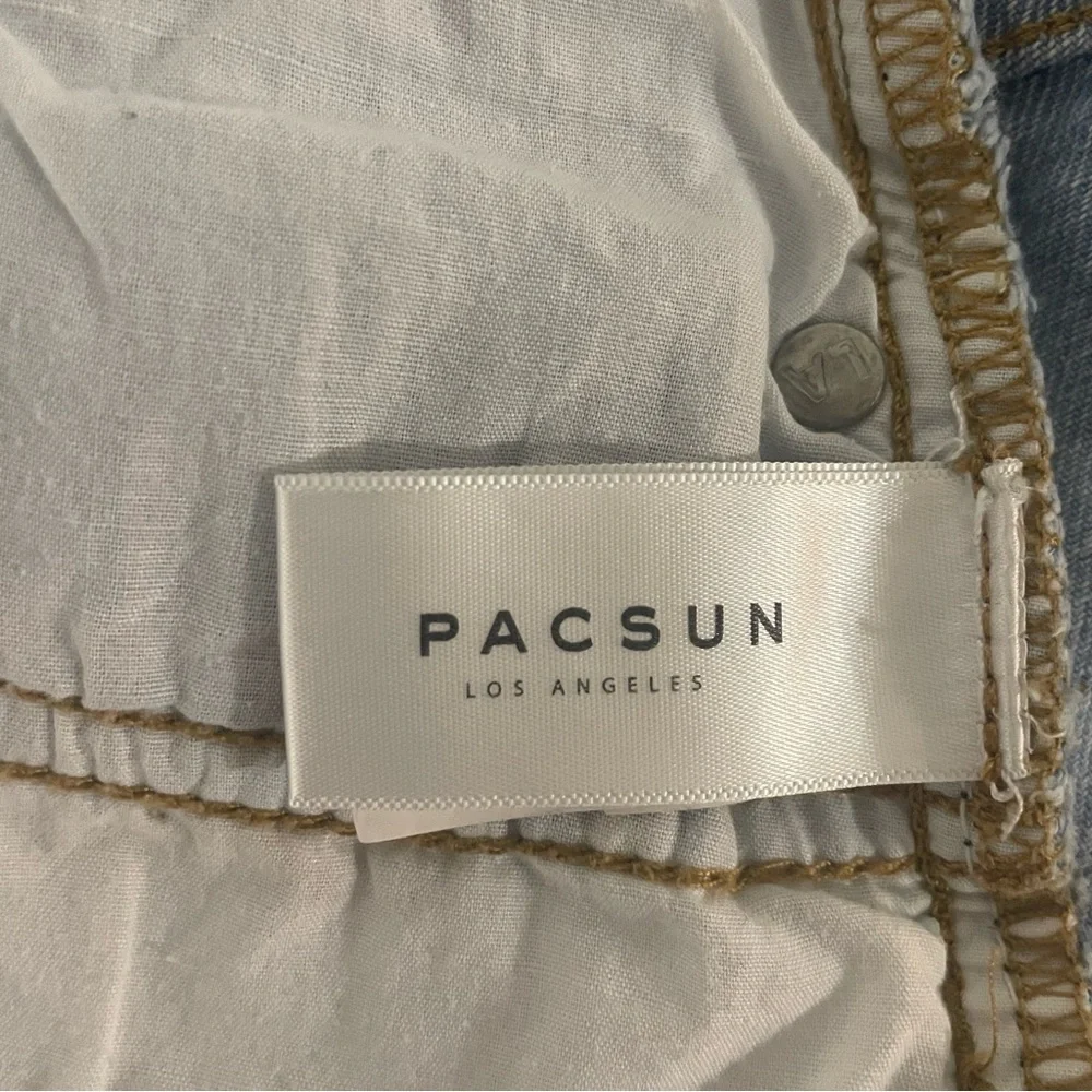 PacSun Womens Patchwork Denim Mini Skirt‎ Blue White Colorblock Size 25